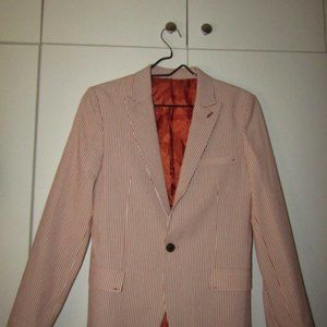 Puls Men's Wear Orange and White Striped Blazer